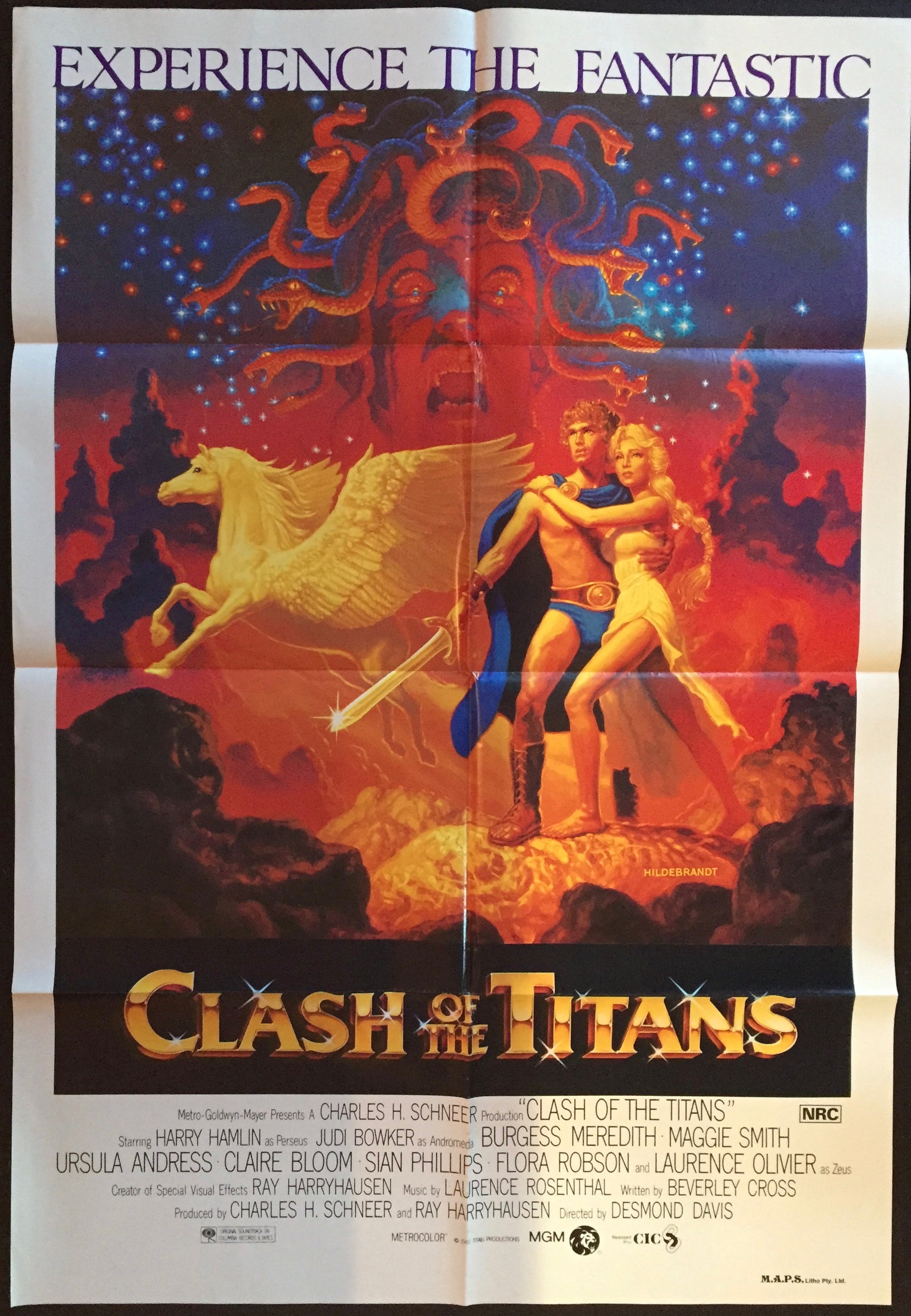 CLASH OF THE TITANS (1981) US original issue 1 Sheet ***Harry
